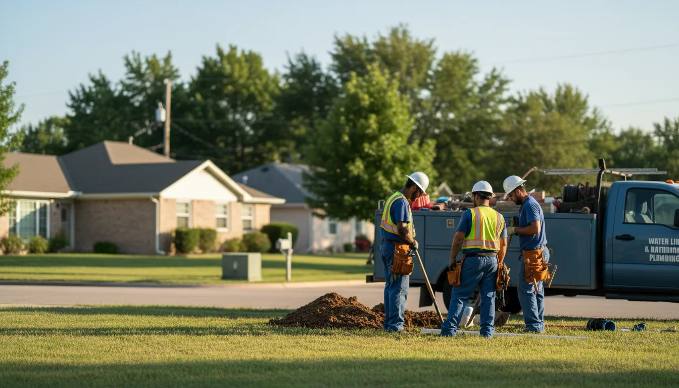 Residential water line and bathroom plumbing service in Tatamy, PA